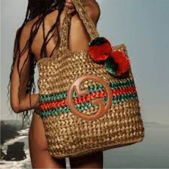 Gucci GG Raffia Blondie NM Tote + COA - Picture 10 of 16